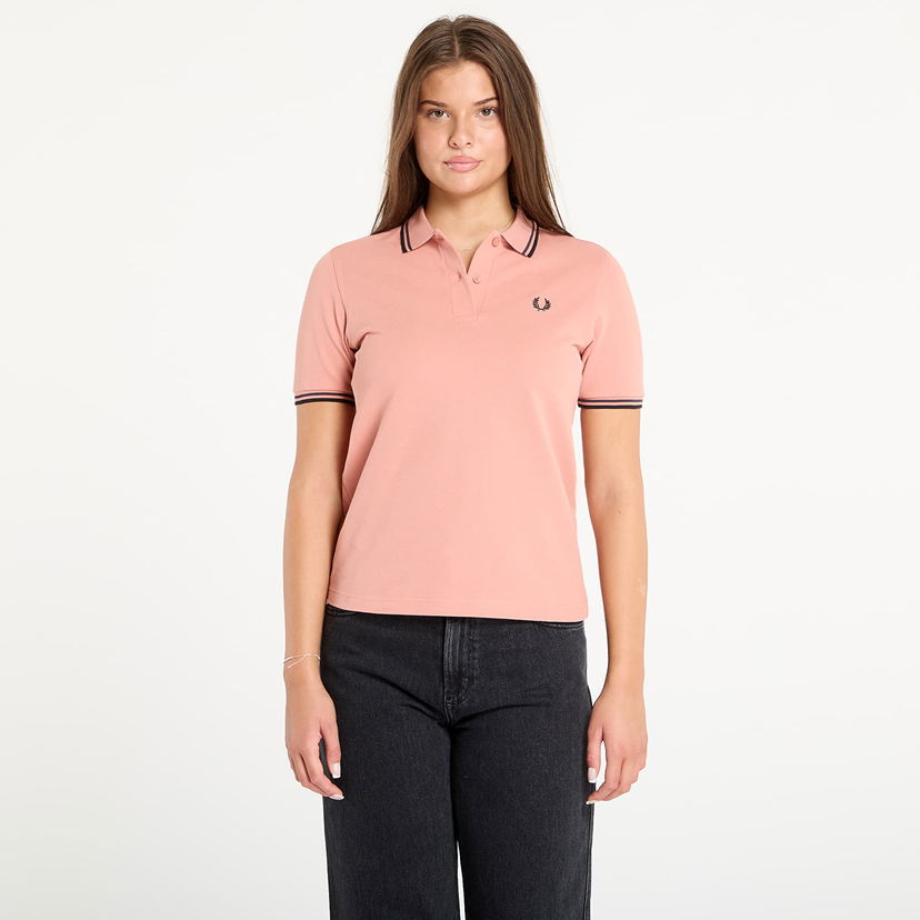 Polo skjorte Fred Perry Fred Perry Twin Tipped Polo Shirt Lyserød | G3600 Z75