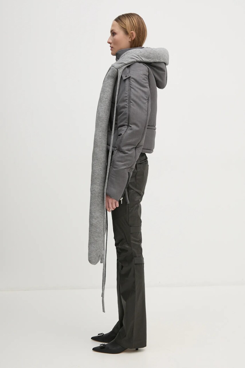 Parka Ottolinger Ottolinger Deconstructed Cropped Puffer Jacket with Attached Scarf Grå | 2209060111, 1