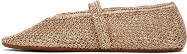Kjole Alaïa ALAÏA Open Knit Ballerina Flats Beige | AA3A029TK047, 2