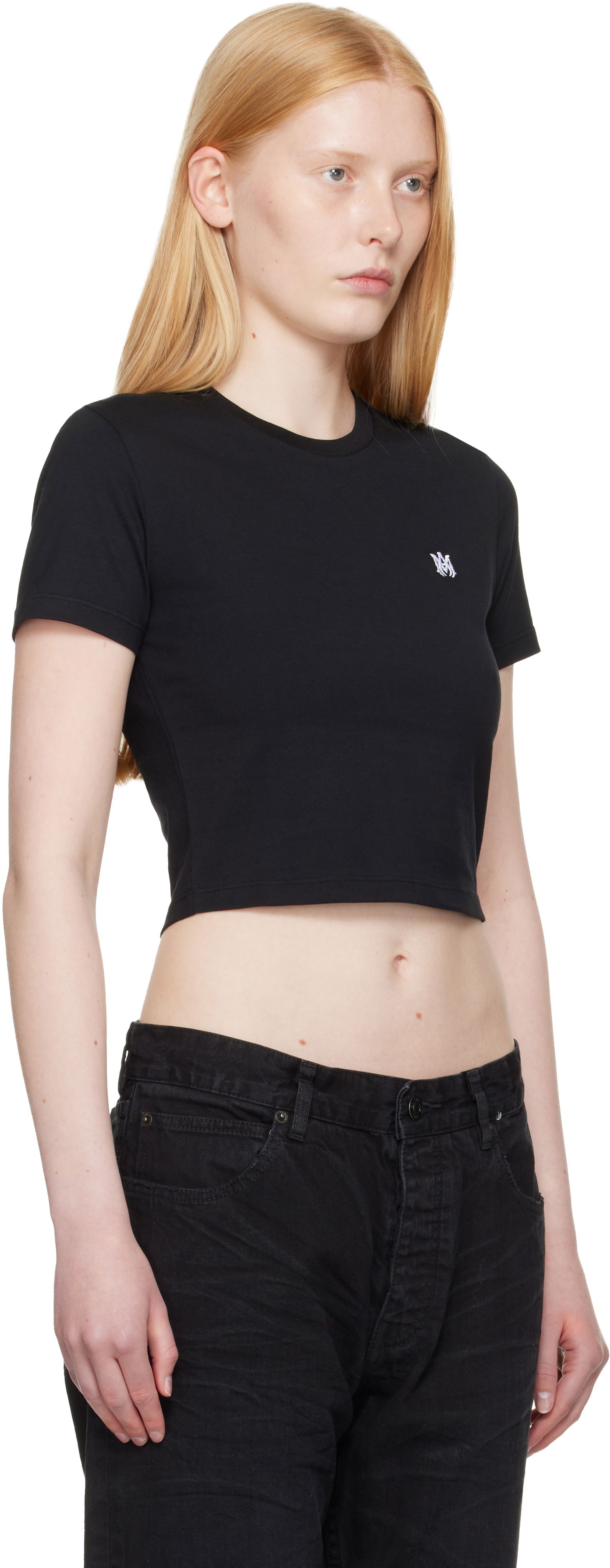 Crop top AMIRI 'MA' Embroidered Baby Tee Sort | AWJYTE1020, 1