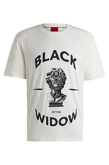 T-shirt BOSS T-Shirt Black Widow Spider Graphic Hvid | 50530684