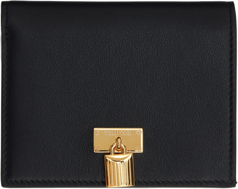 Tegnebog Tom Ford Tom Ford Grain Leather Padlock Compact Wallet Sort | S0518-LCL490G