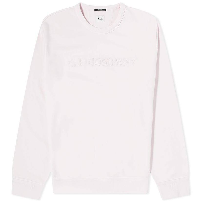 Sweatshirt C.P. Company Cotton Diagonal Fleece Logo Sweatshirt Hvid | CMSS096A-110044R-501