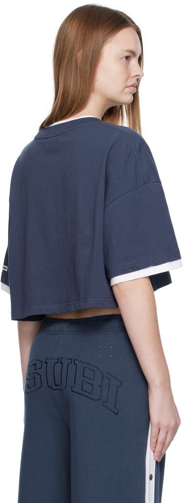 Crop top Ksubi Ksubi '99' Boyfriend Cropped T-Shirt Mørkeblå | WFA25TE001, 2