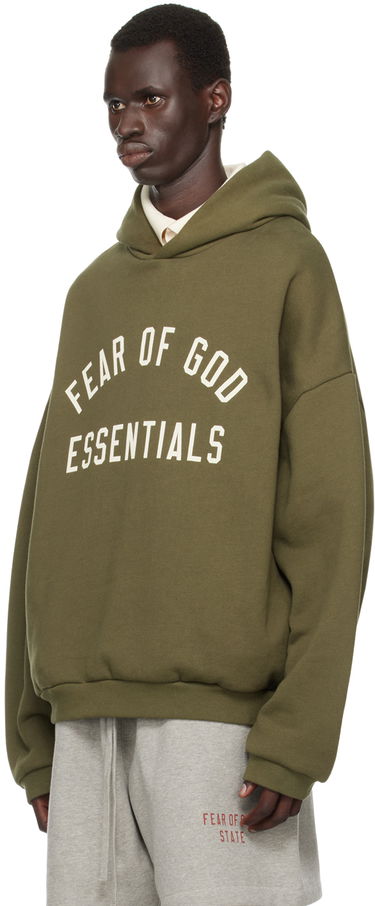 Sweatshirt Fear of God Essentials Logo Printed Hoodie Grøn | 192BT246255F, 3