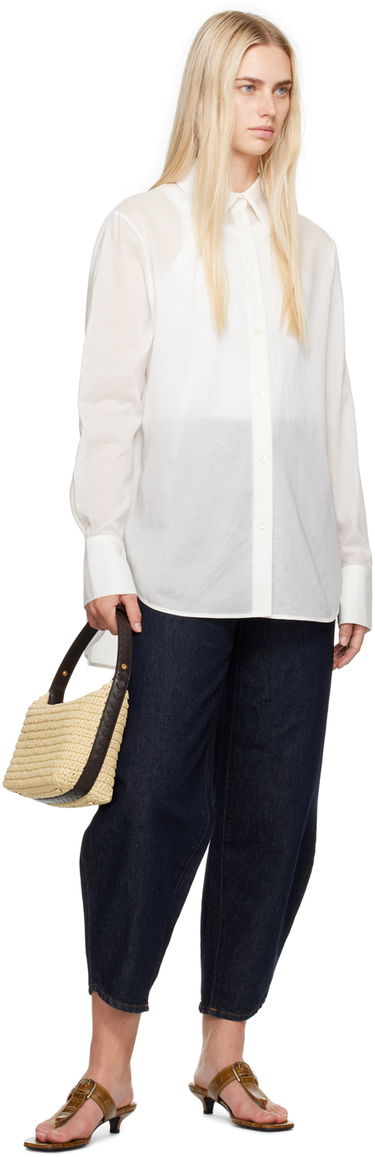 Skjorte TOTEME Women's Droptail Shirt Hvid | 243-WRT2522-FB0238, 3