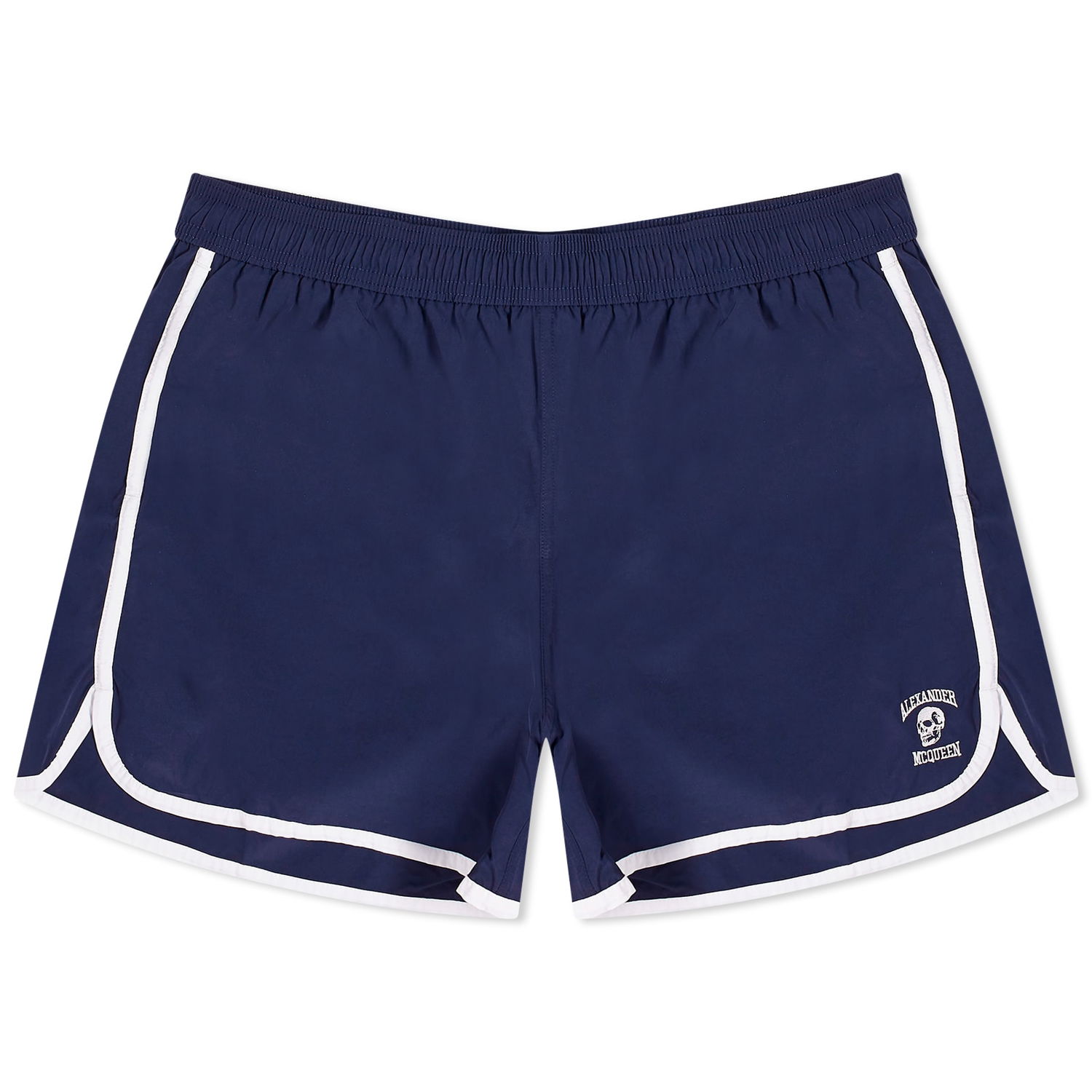 Badetøj Alexander McQueen Varsity Skull Logo Swim Shorts Mørkeblå | 7593324419Q-4277, 0