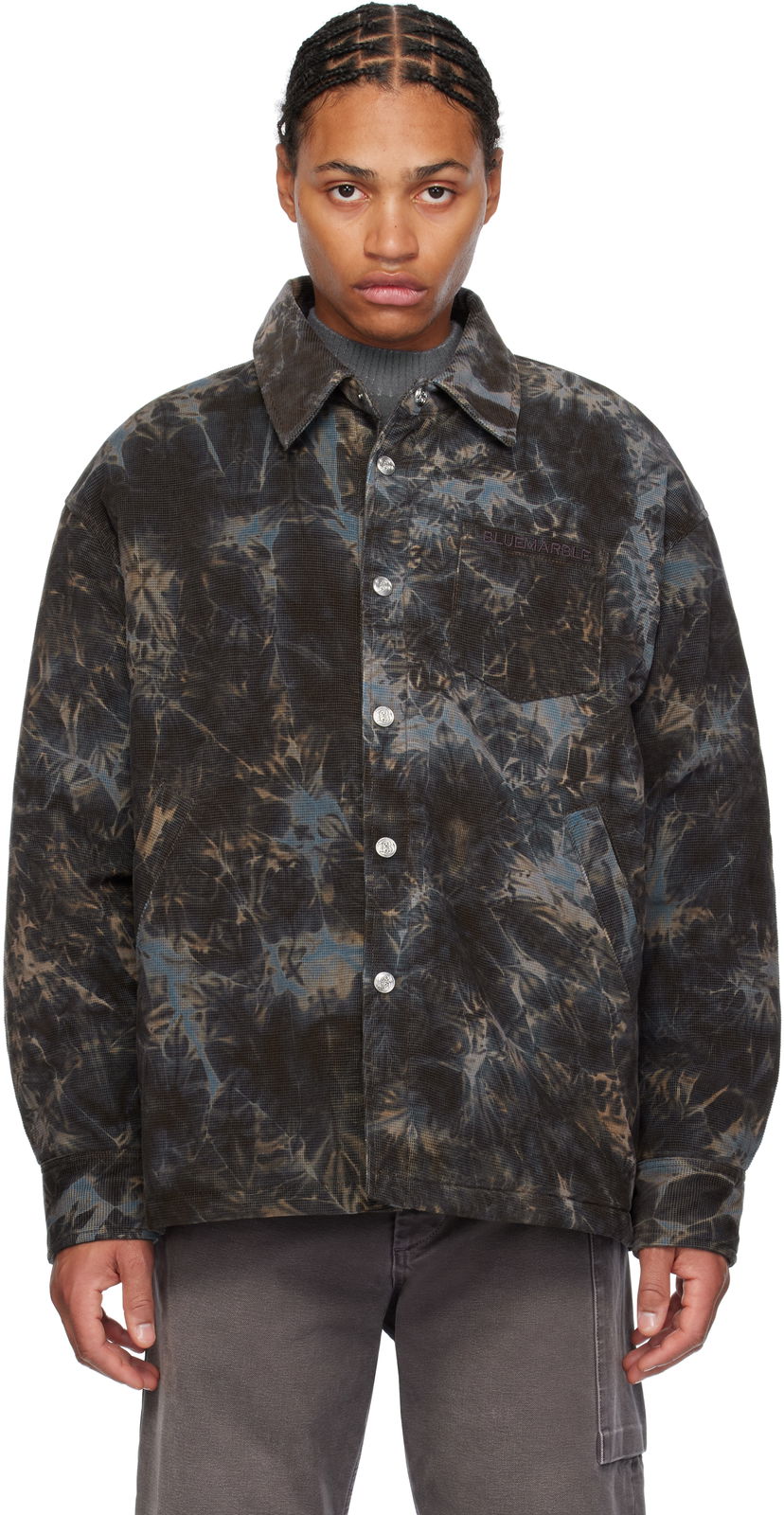 Skjorte Bluemarble Padded Corduroy Overshirt Blå | SH18 CD02B24 GRE