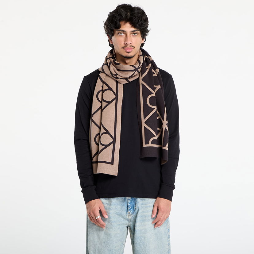 Tørklæde CALVIN KLEIN Calvin Klein Emblem Aop Fine Scarf Sort | LV04D8051G UB1