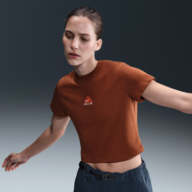 Crop top Nike ACG Nike ACG Dri-FIT Cropped Short Sleeve T-Shirt Brun | HM6084-245, 4