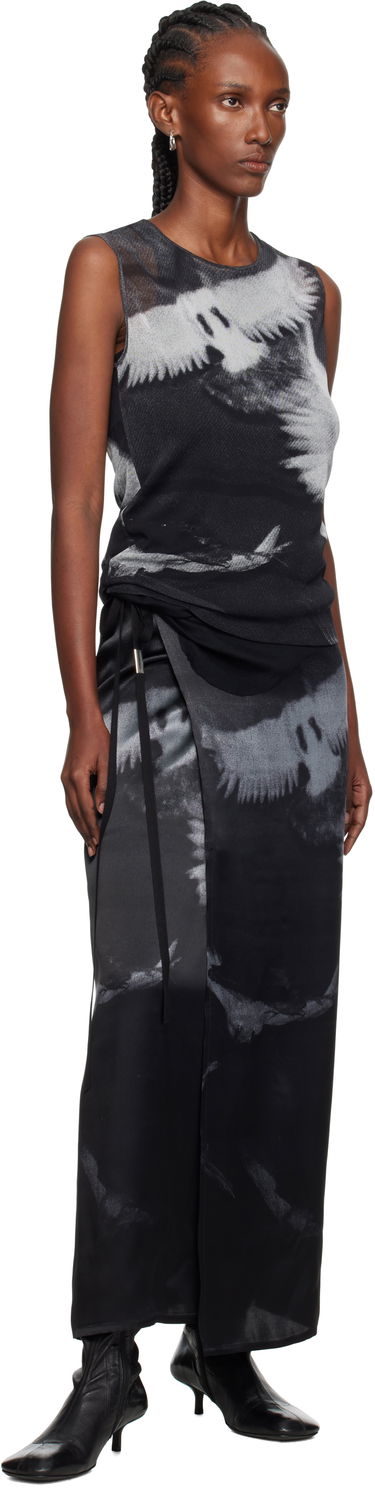 Tanktop Ann Demeulemeester Ann Demeulemeester Doves Printed Tulle Tank Top Sort | 2520-W-JTO05-FA657-D0097, 3