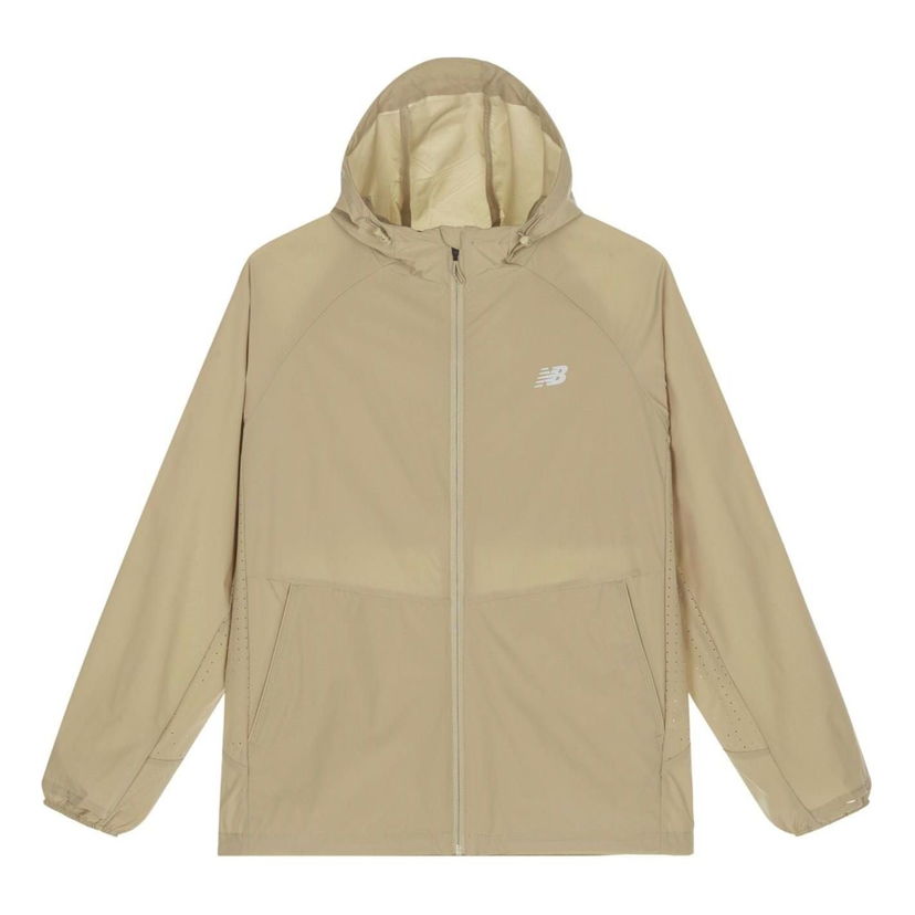 Vindjakke New Balance Hooded Running Jacket Beige | NAE24101-BWN