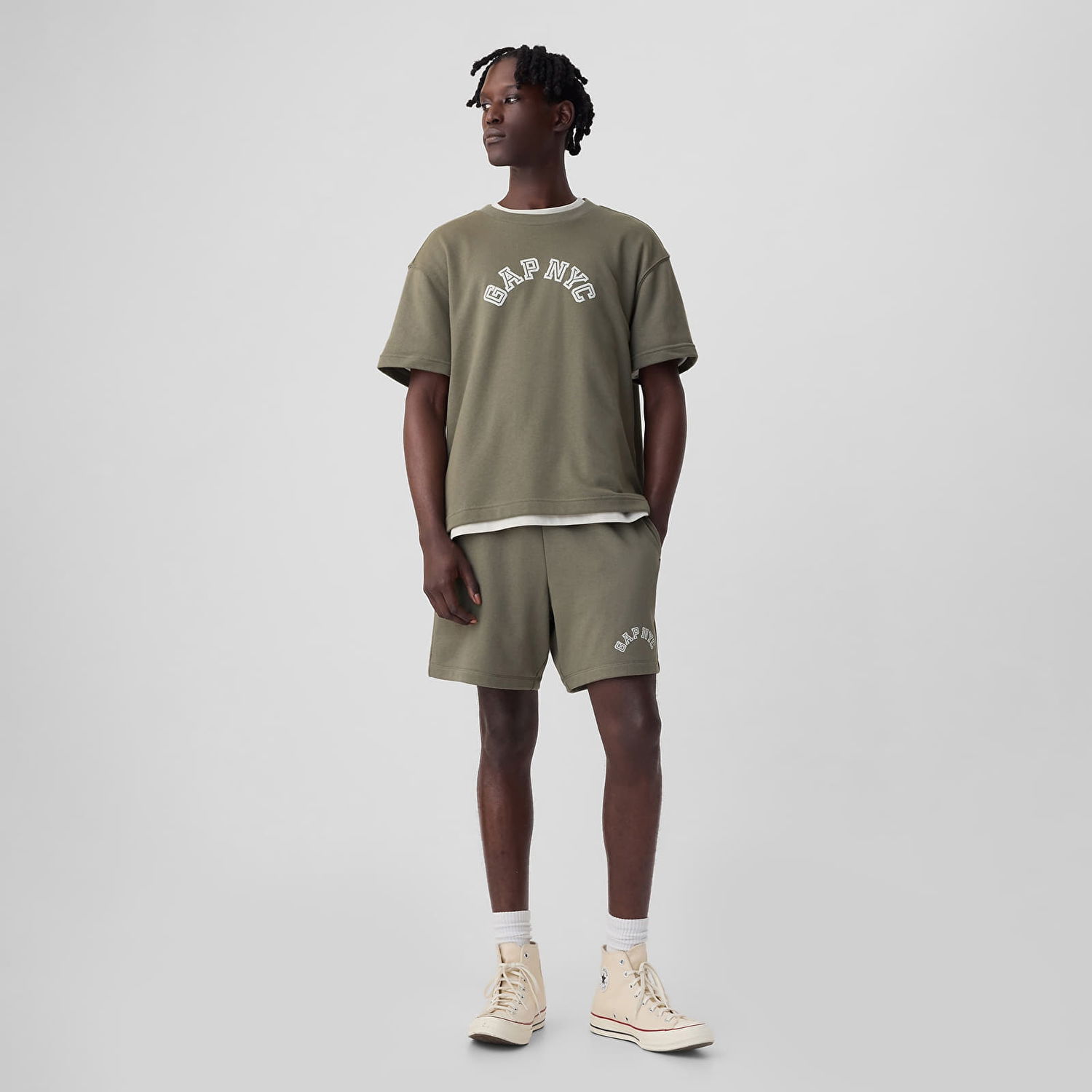 Sweatshirt GAP Shortsleeve Crew Neck Top Sage Grøn | 862305-02, 1