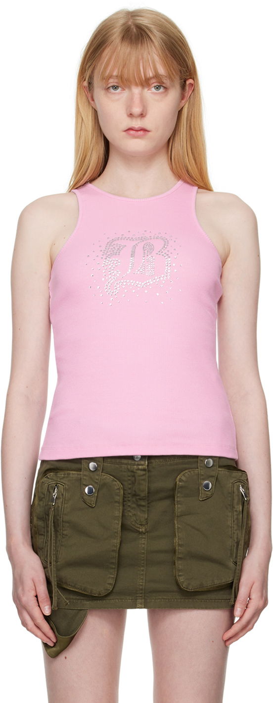 Tanktop Blumarine Blumarine Crystal Tank Top Lyserød | P444T027A