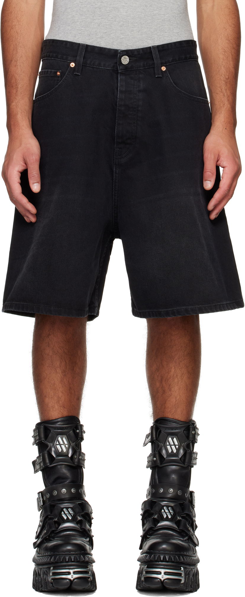 Shorts VETEMENTS Vetements Button-Fly Denim Shorts Sort | UA66SS500B