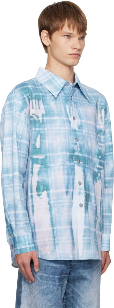 Skjorte Andersson Bell Andersson Bell Trompe L'oeil Printed Check Shirt Blå | atb1340m, 1