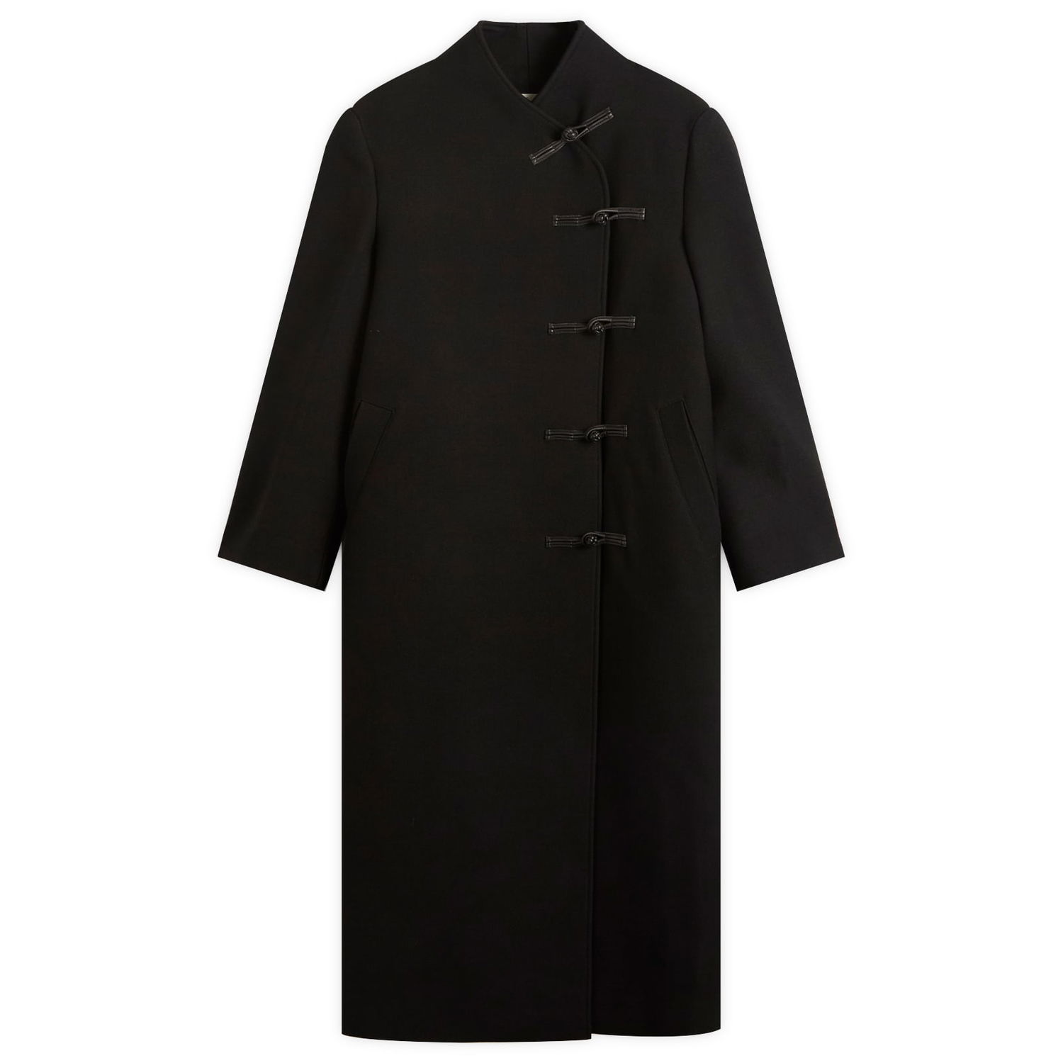 Frakker Róhe Mandarin Wool Coat Sort | 417-10-064, 1