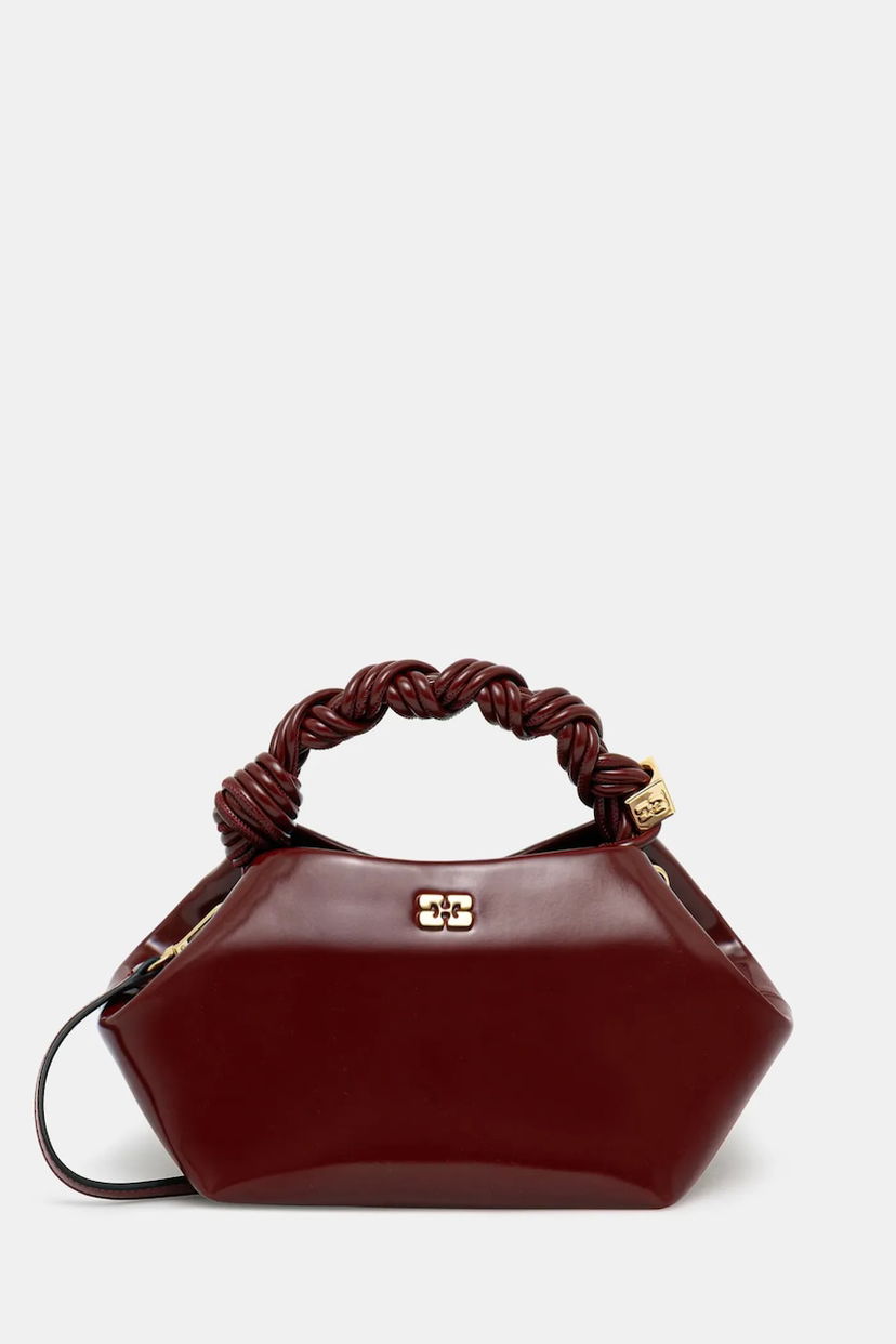 Håndtaske GANNI GANNI Bou Bag Small Patent Bourgogne | A6499