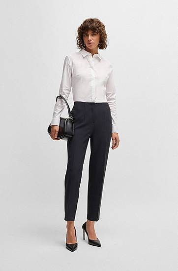 Bukser BOSS Relaxed Fit Stretch Trousers Mørkeblå | 50511953, 1