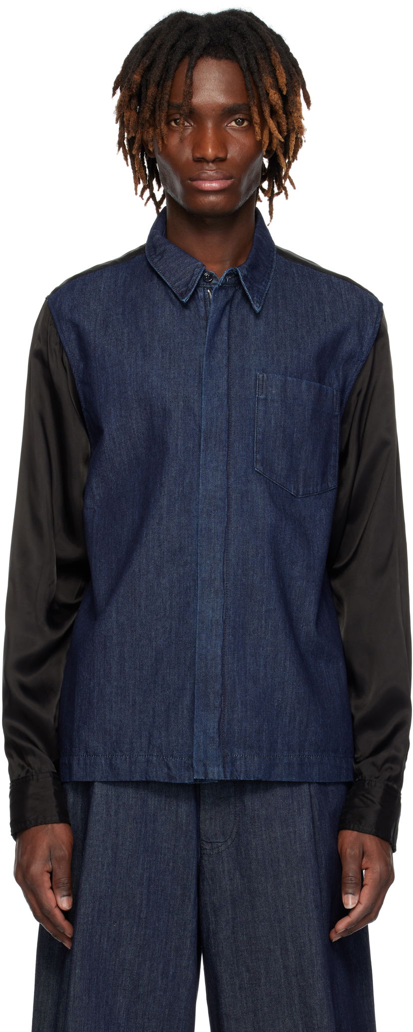 Skjorte Dries Van Noten Dries Van Noten Zip Denim Shirt Blå | 251-020725-1553