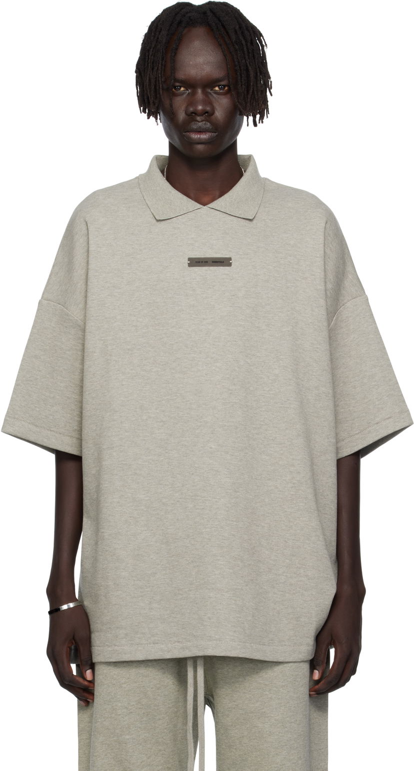 Polo skjorte Fear of God ESSENTIALS 90s Fit Piqué Short Sleeve Polo Grå | 125SP254405F