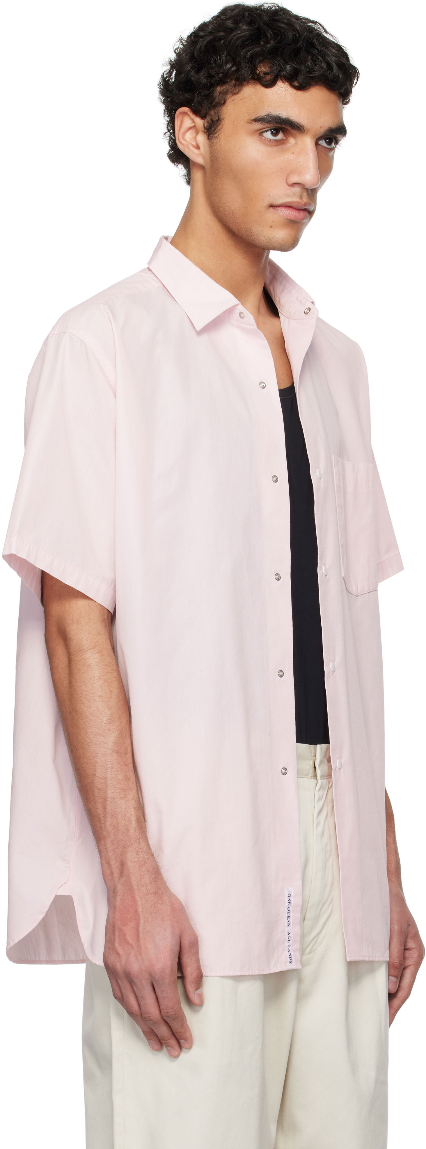 Skjorte NANAMICA Nanamica Regular Collar Wind Short Sleeve Shirt Lyserød | SUGS405U, 1