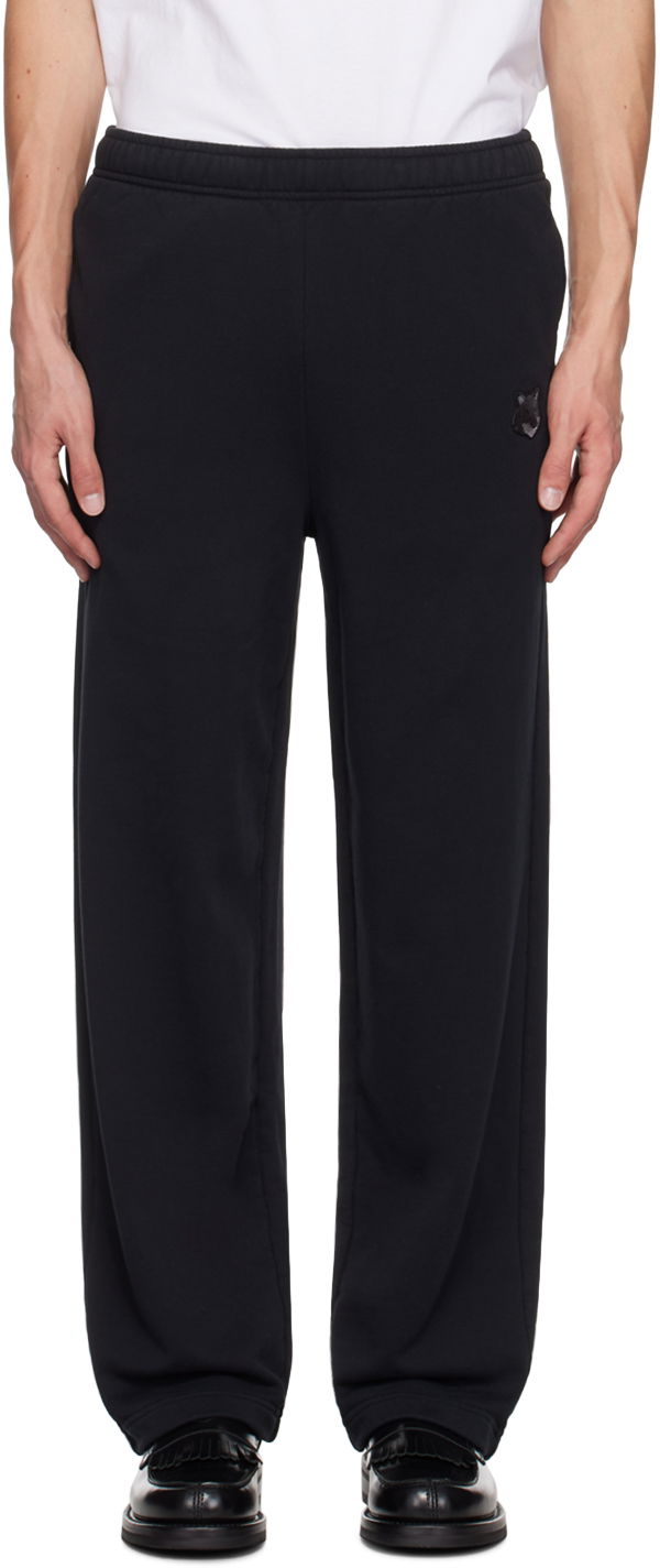 Joggingbukser MAISON KITSUNÉ Black Bold Fox Head Patch Sweatpants Sort | NM01111KM0001
