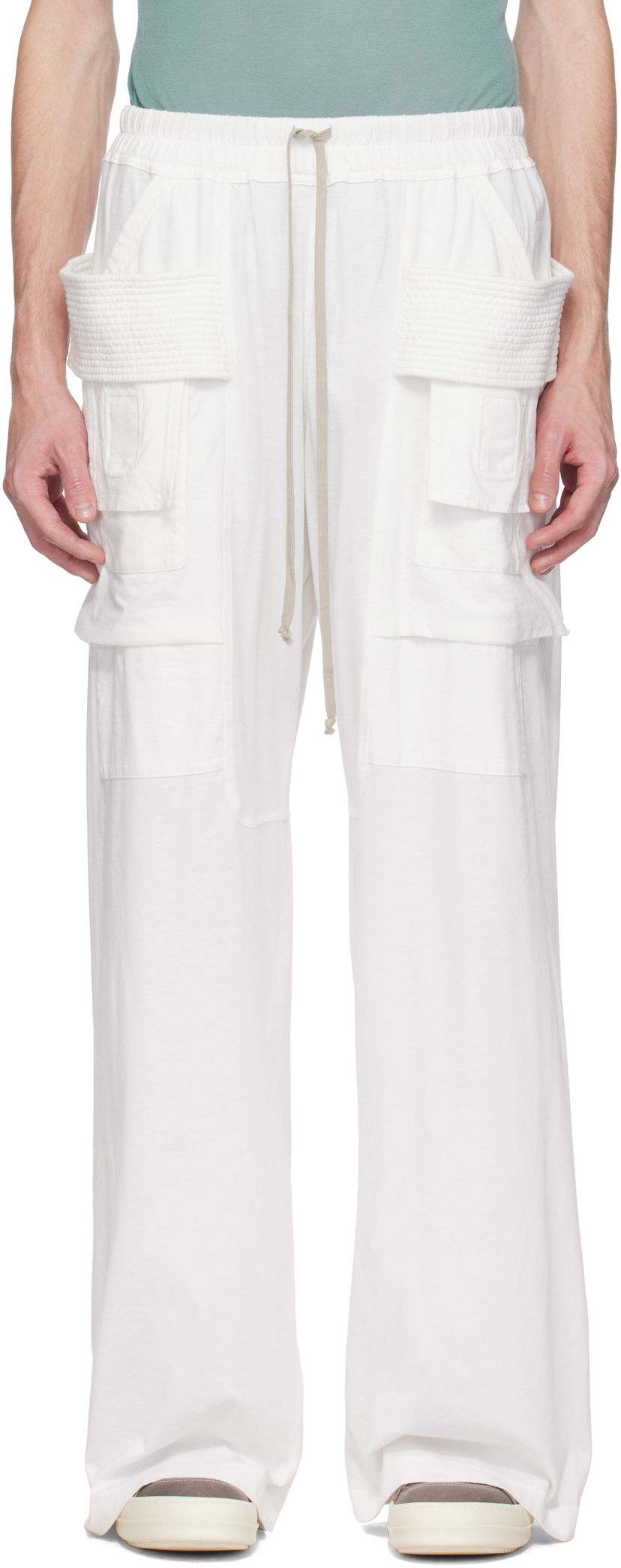 Cargo bukser Rick Owens Rick Owens DRKSHDW Hollywood Creatch Wide Cargo Pants Hvid | DU01E3394 RN