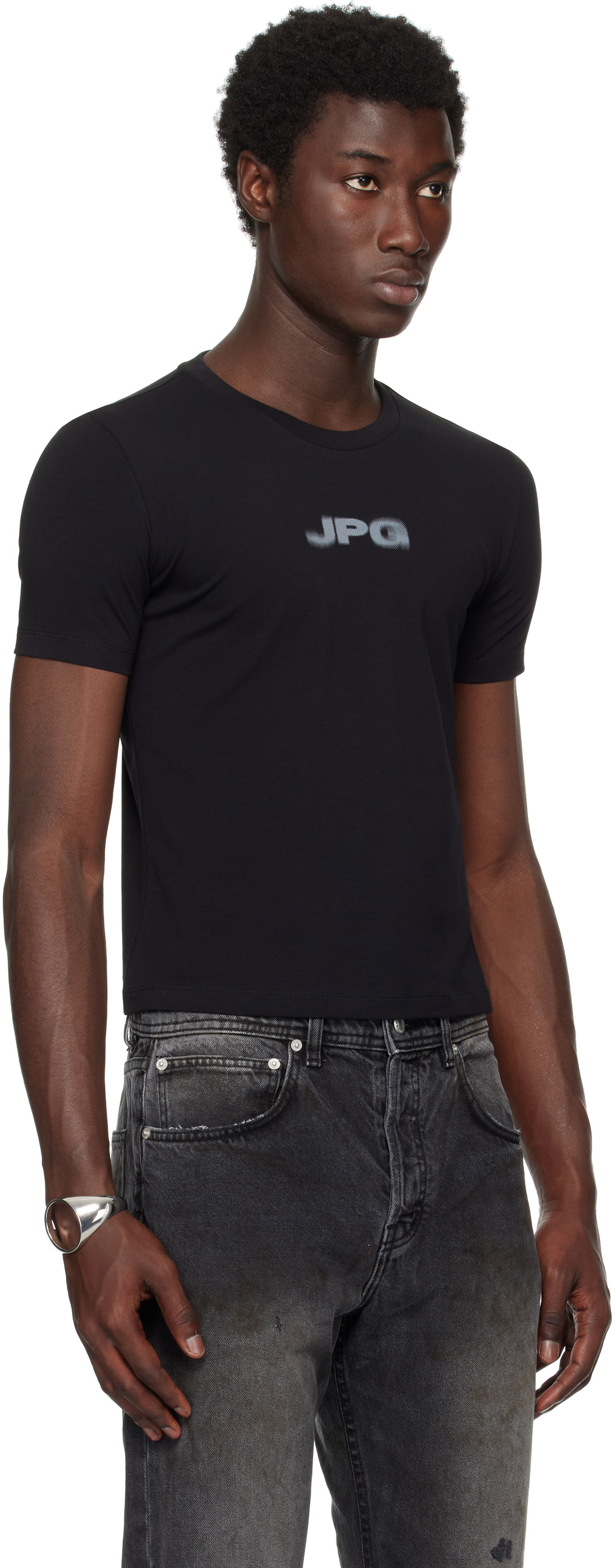 T-shirt Jean Paul Gaultier Jean Paul Gaultier 'The JPG' Baby Tee Sort | 25/03-W-TO300-J002-0004, 1