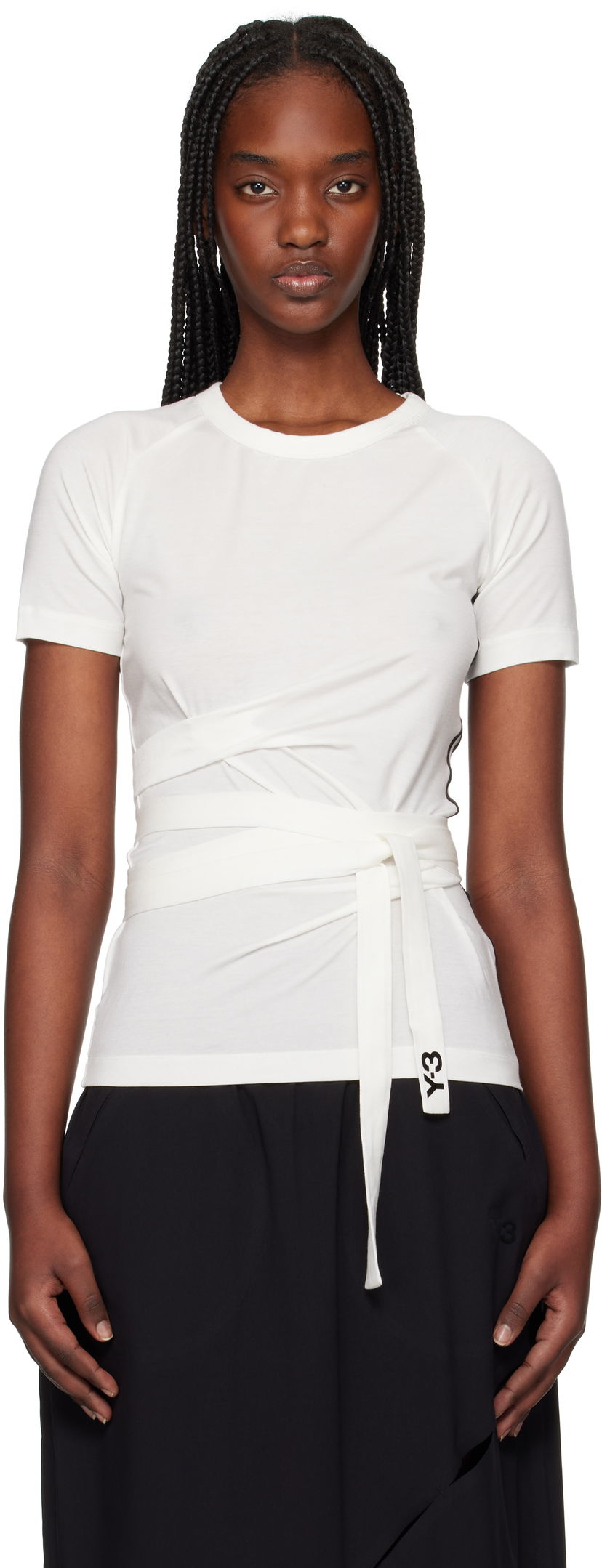 T-shirt Y-3 Y-3 Wrap T-Shirt Hvid | JM7854