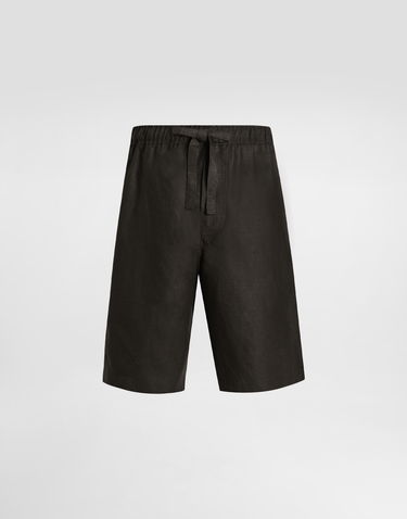 Shorts Dolce & Gabbana Dolce & Gabbana Linen Drawstring Shorts Sort | GP0T1TFU4MCN0000, 0