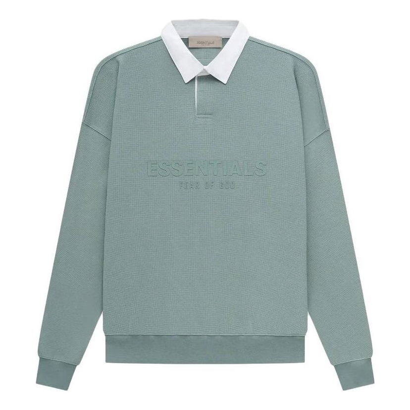 Polo skjorte Fear of God Essentials Waffle Long Sleeve Polo Grøn | FOG-SS23-056
