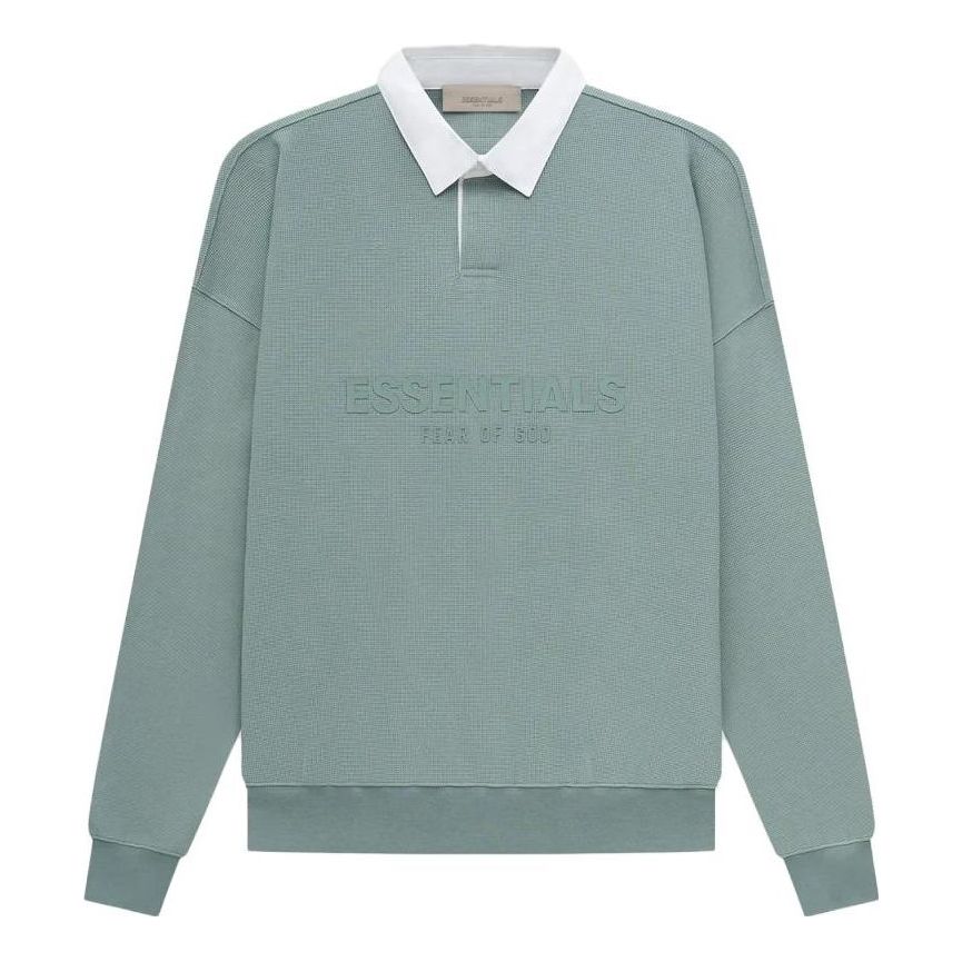Polo skjorte Fear of God Essentials Waffle Long Sleeve Polo Grøn | FOG-SS23-056, 0