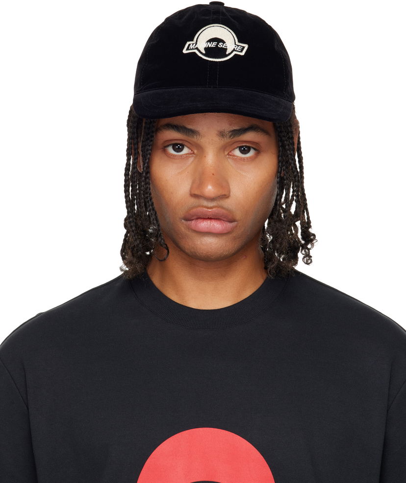 Kasket Marine Serre Marine Serre Velvet Baseball Cap Sort | UHG048ACWOV0074