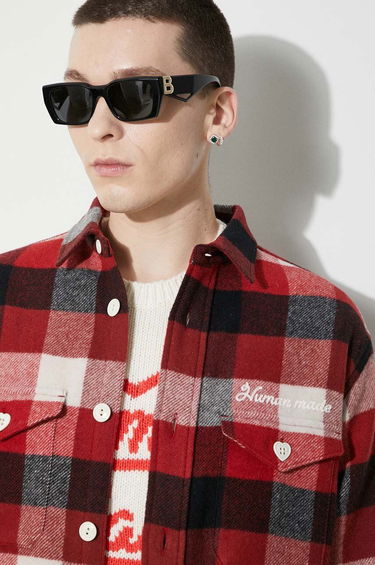 Skjorte Human Made Wool Check Relaxed Shirt Rød | HM26SH011, 4