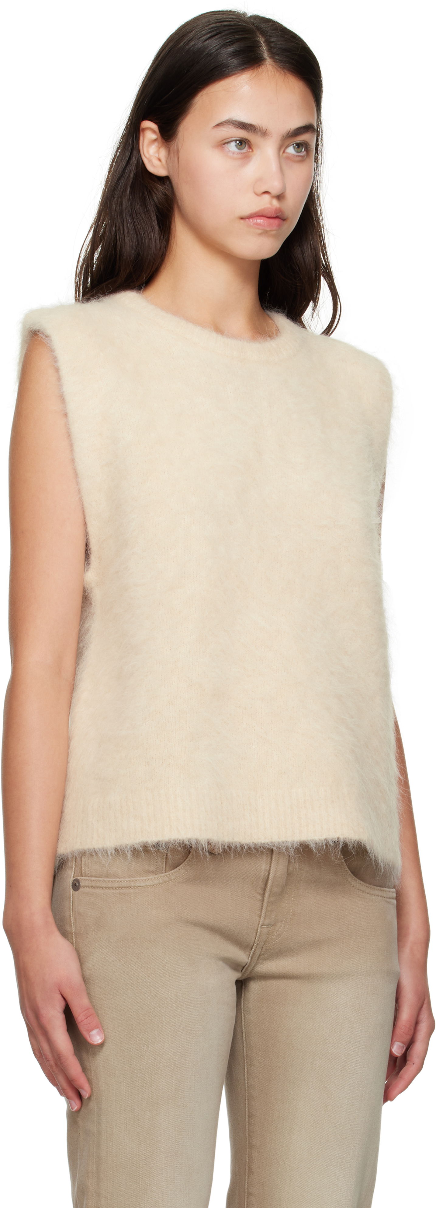 Vest R13 R13 Deep Armhole Knit Vest Beige | R13WY294-Y197A, 1
