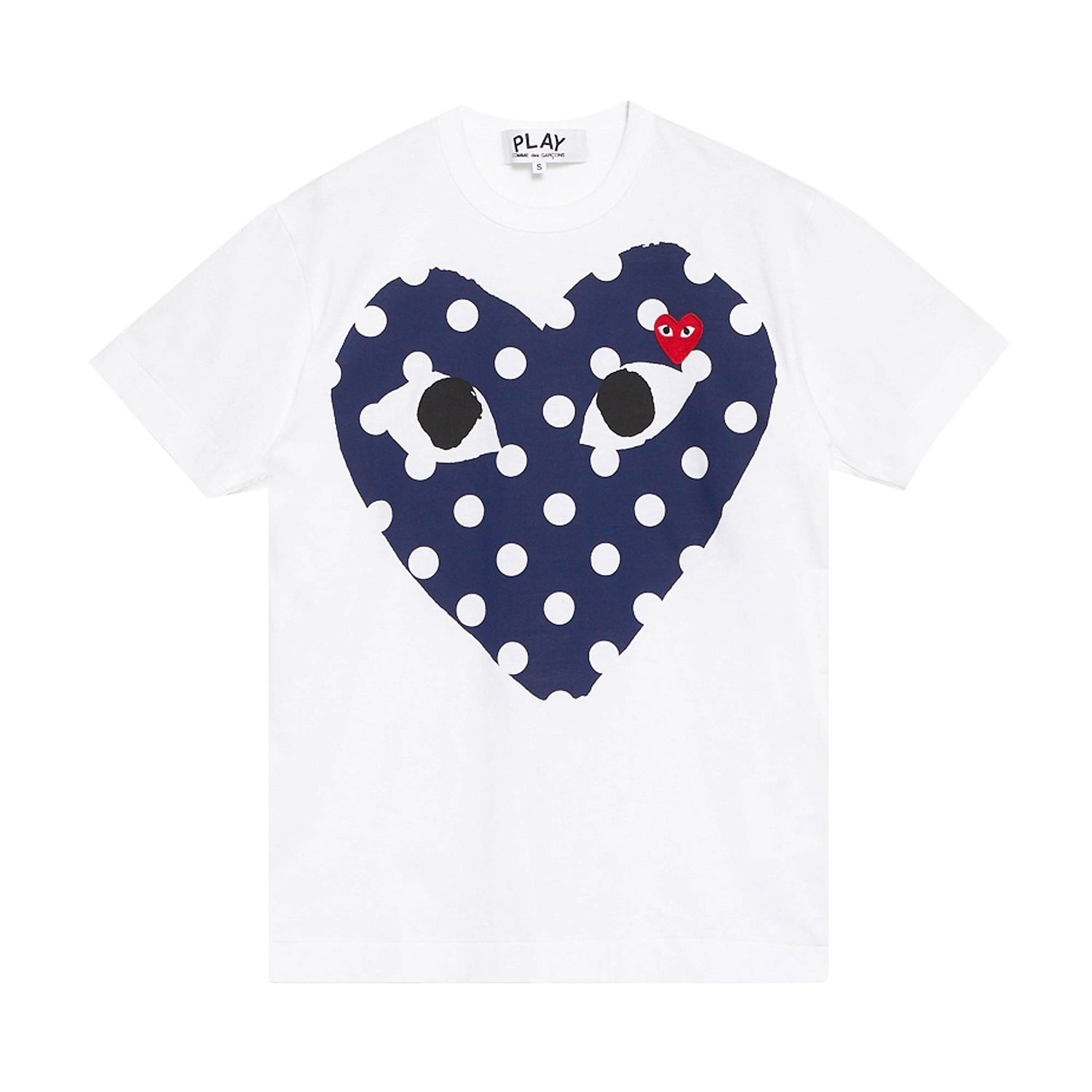 T-shirt Comme des Garçons PLAY Polka Dot Full Heart T-Shirt Hvid | AZ T234 051 1, 1