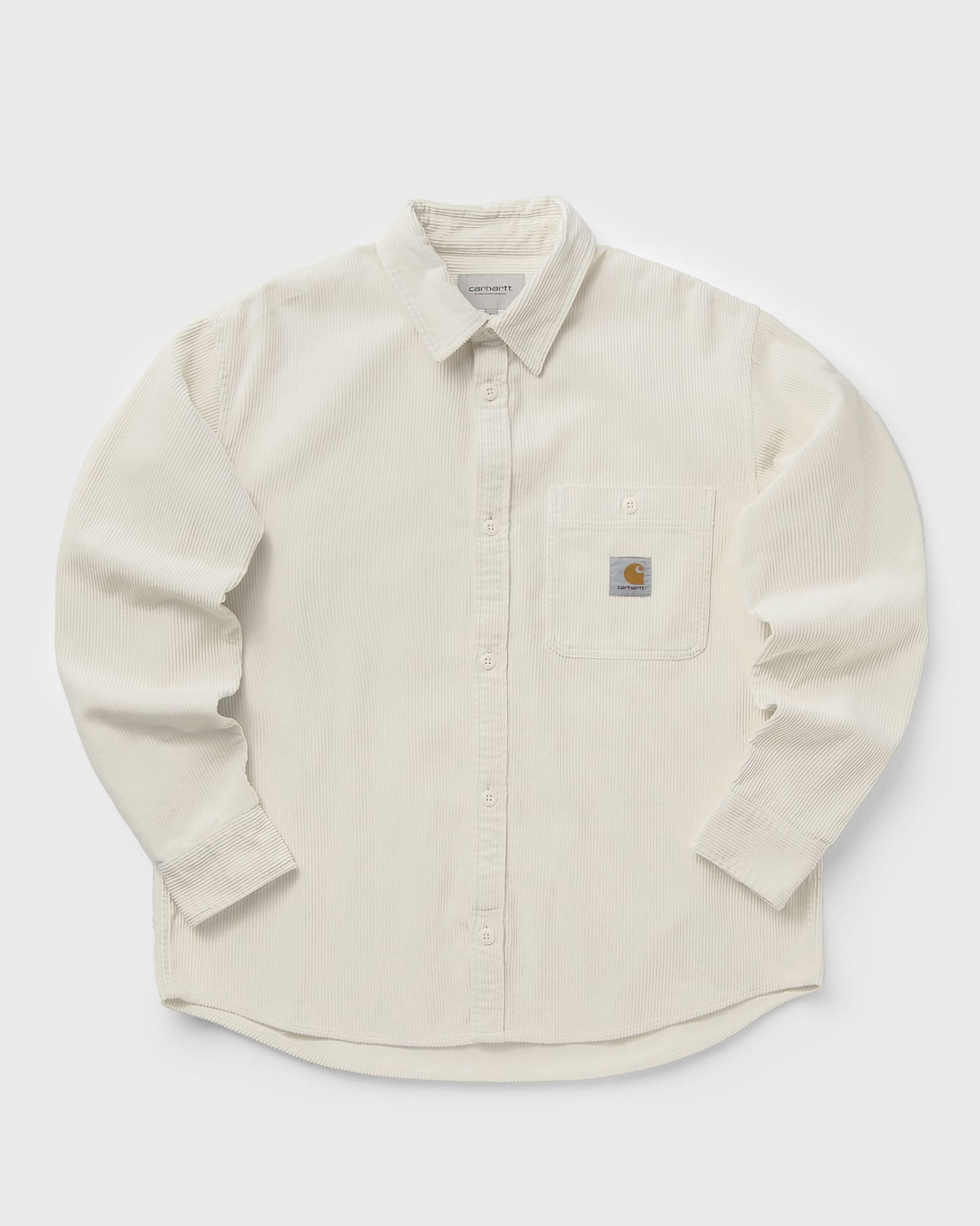 Skjorte Carhartt WIP Long Sleeve Flint Corduroy Button-Up Shirt with Chest Pocket Beige | I035837-1NG.XX, 0