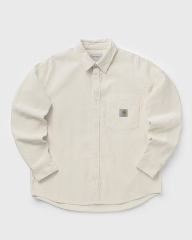 Skjorte Carhartt WIP Long Sleeve Flint Corduroy Button-Up Shirt with Chest Pocket Beige | I035837-1NG.XX, 0