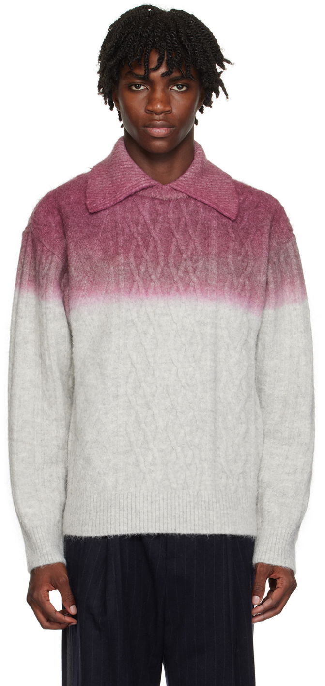 Sweater ADER ERROR Gradient Cable Knit Sweater Lilla | BMADFWKT0101GR