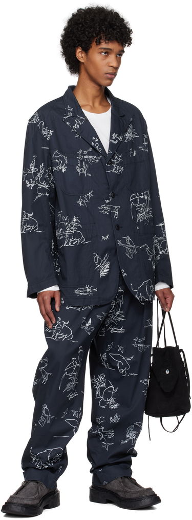 Bukser Engineered Garments Engineered Garments Carlyle Print Trousers Mørkeblå | 25S1F012, 3