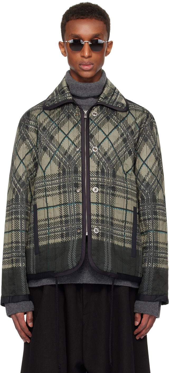 Jakke Craig Green Green & Black Quilted Plaid Jacket Grøn | CGAW24CWOJKT68