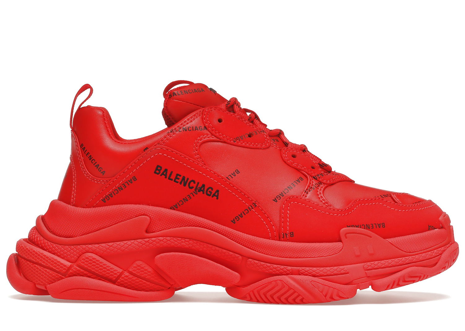 Sneakers og sko Balenciaga Triple S Allover Logo Red Rød | 536737W2FA16010, 0