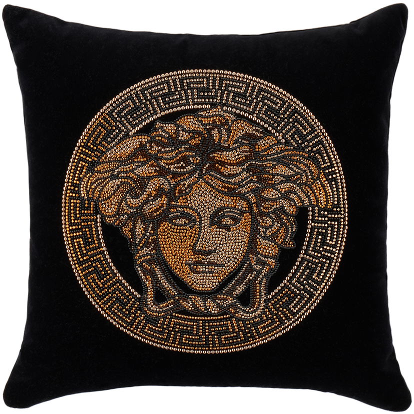 Home decor Versace Black Studded Icon Cushion Sort | ZCU454500_ZCOV0002