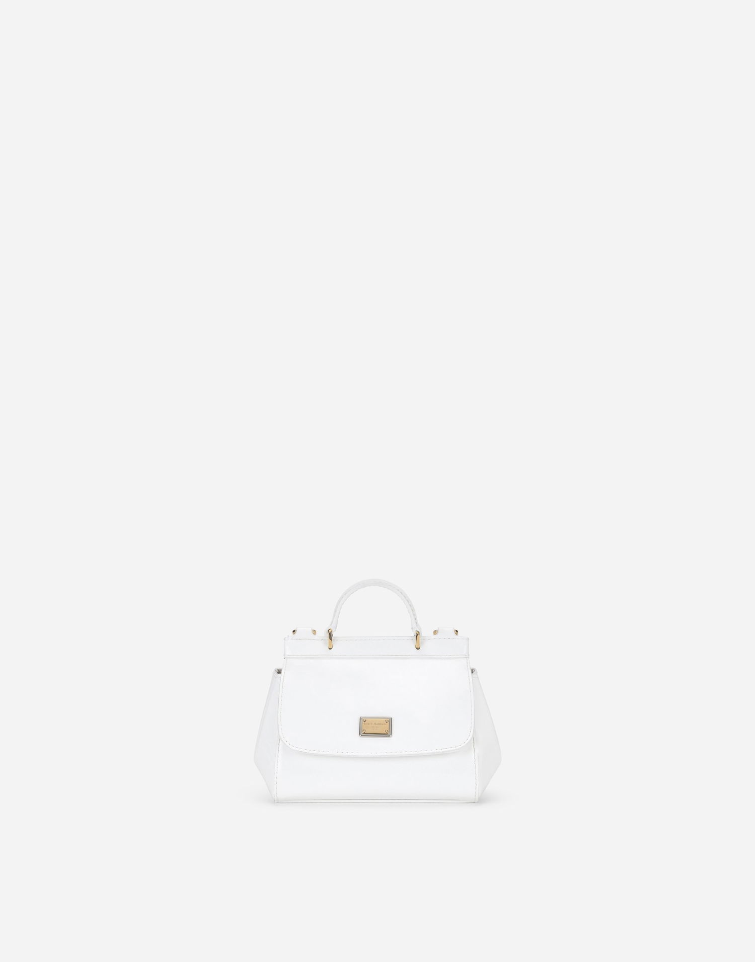 Håndtaske Dolce & Gabbana Dolce & Gabbana Mini Sicily Patent Leather Bag Hvid | EB0003A106787682, 0