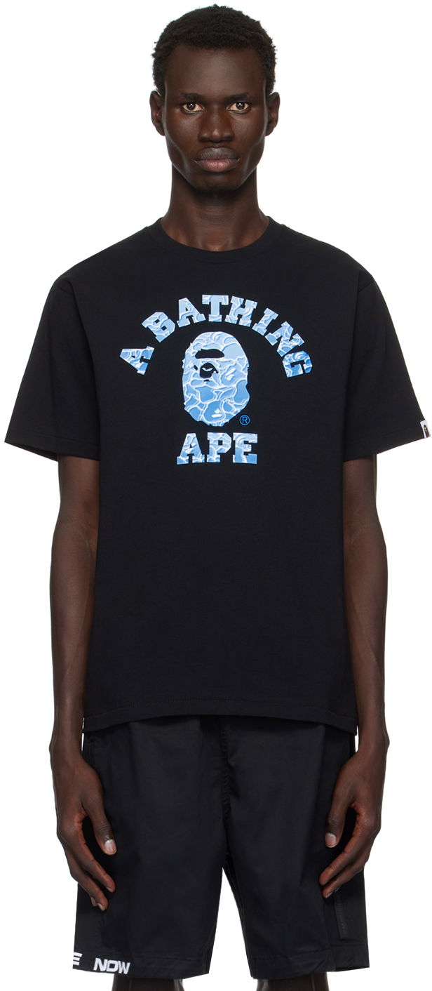 T-shirt BAPE ABC Sea Surface Camo College T-shirt Sort | 001TEK701005F