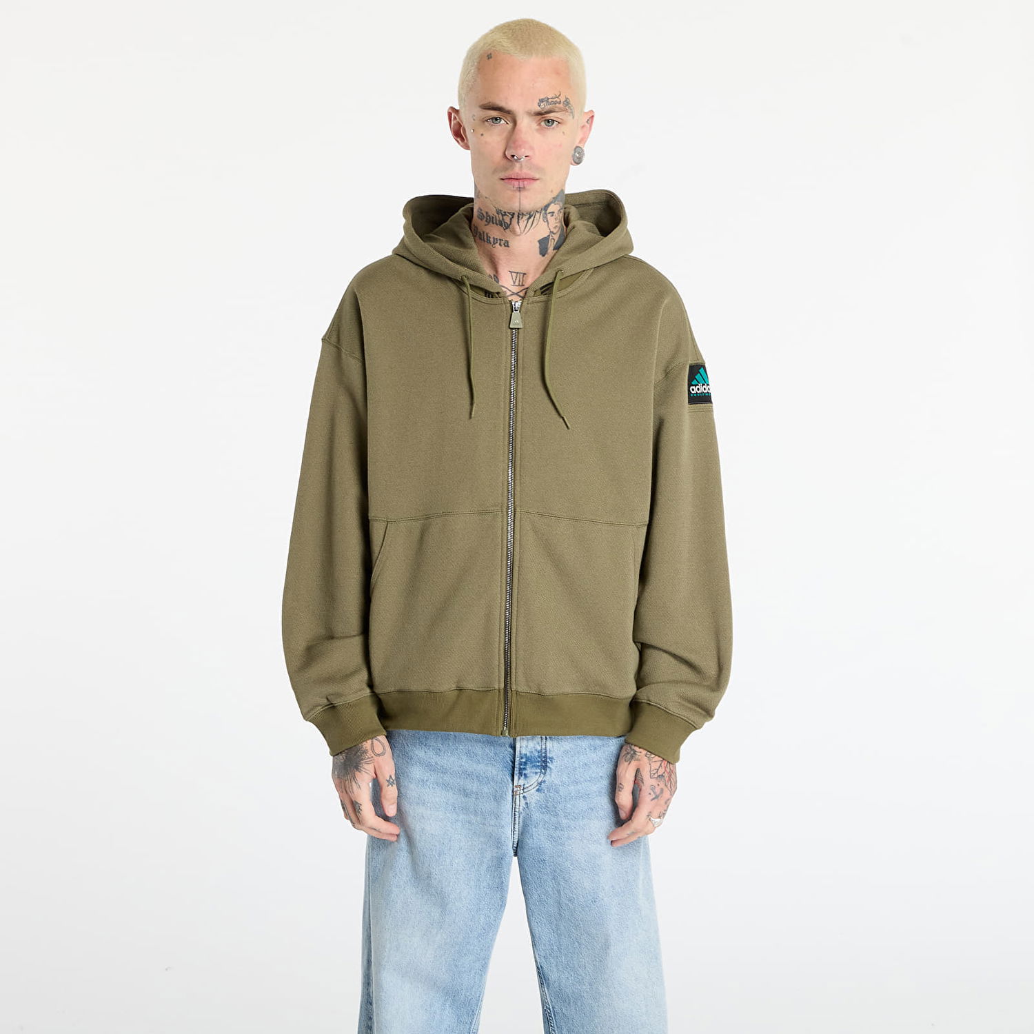 Sweatshirt adidas Originals Equipment Reflective Hoodie Full-Zip Grøn | JV7650, 0