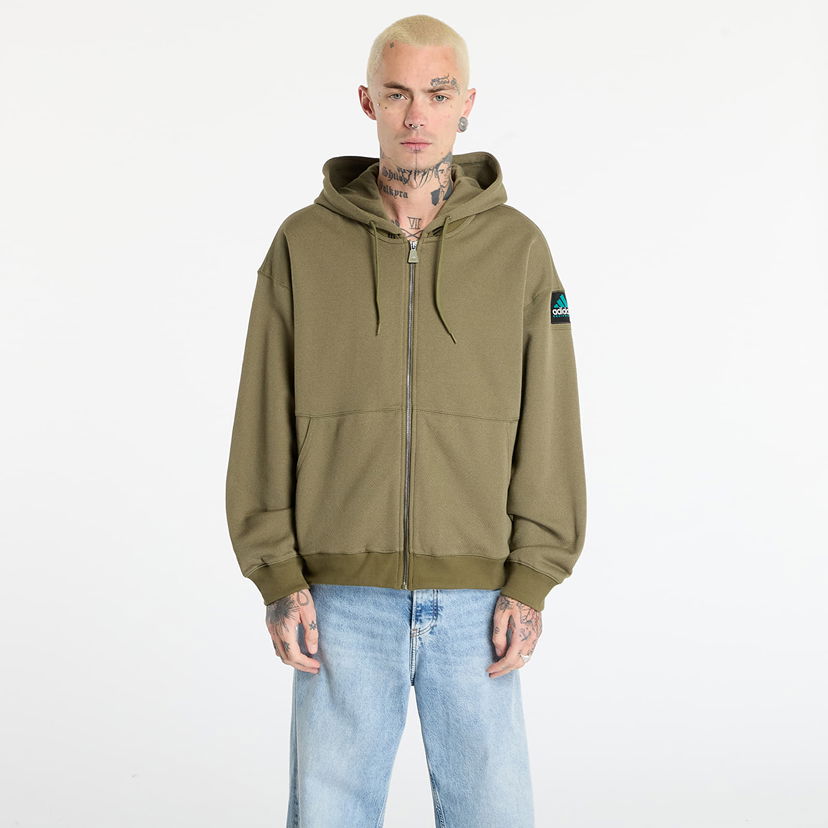 Sweatshirt adidas Originals Equipment Reflective Hoodie Full-Zip Grøn | JV7650