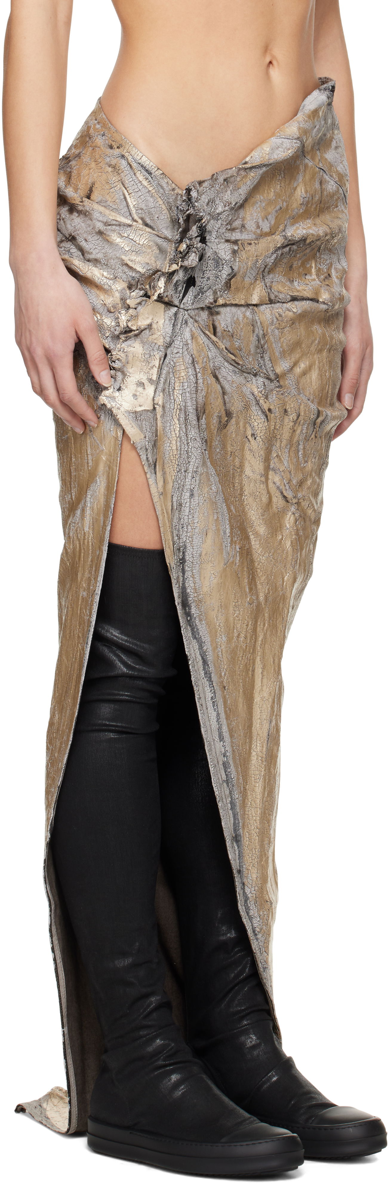Nederdel Rick Owens Rick Owens DRKSHDW Hollywood Soft Edfu Long Denim Maxi Skirt Metalisk | DS01E3348 SGMC, 1