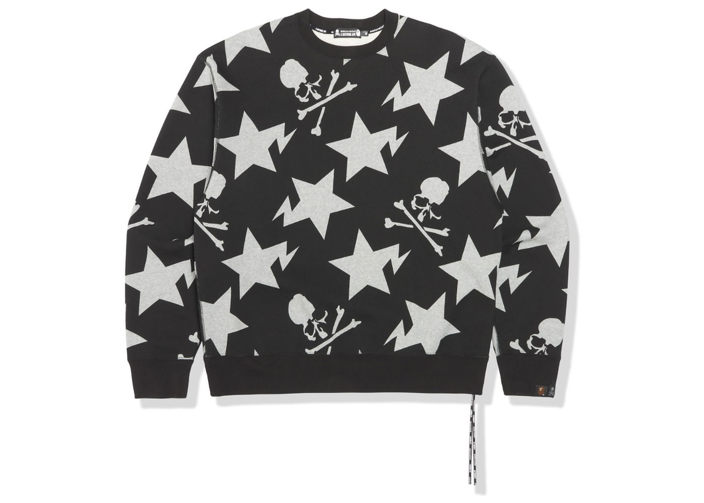 Sweatshirt BAPE BAPE x Mastermind 11th Anniversary Sta Pattern Relaxed Crewneck Black Sort | MVBSW113905MI, 0